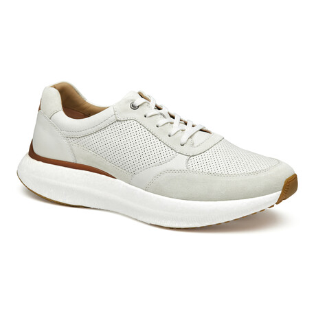 Briley Perfed Jogger Leather Sneakers // Ivory (8)