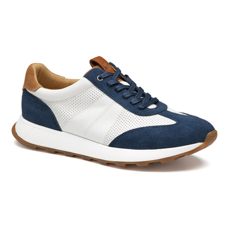 Kinnon T-Toe Suede & Leather Sneakers // Navy + White (8)