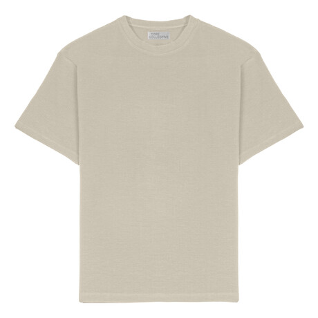 Crewneck Waffle Knit Short Sleeve T-Shirt // Oat (S)