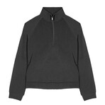 Skyline Textured Knit ¼ Zip Mockneck Pullover // Black (L)