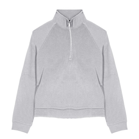 Skyline Textured Knit ¼ Zip Mockneck Pullover // Gray Mix (S)