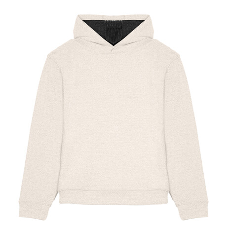 Skyline Textured Knit Pullover Hoodie // Ecru (S)
