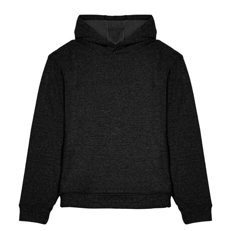 Skyline Textured Knit Pullover Hoodie // Black (S)