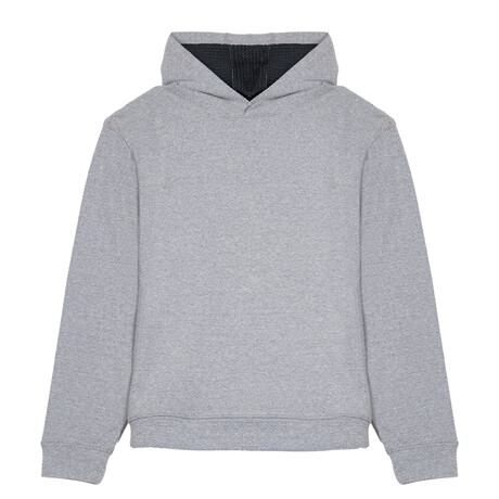 Skyline Textured Knit Pullover Hoodie // Gray Mix (S)