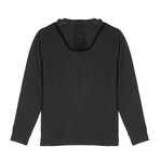 Skyline Textured Knit Zip Up Hoodie // Black (2XL)