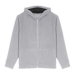 Skyline Textured Knit Zip Up Hoodie // Gray Mix (2XL)