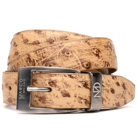 Domenico Ostrich Leather Belt // Antique Orix (36)