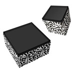 Intertwined I & II Art Glass Cocktail Table & Side Table // Set of 2