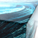 Sapphire Sea Art Glass Cocktail Table
