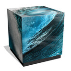 Sapphire Sea Art Glass Cocktail Table