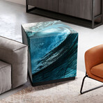 Sapphire Sea Art Glass Cocktail Table