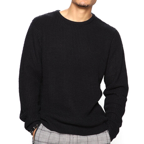 Crewneck Knit Pullover // Black (XS)