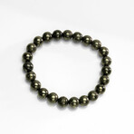 Genuine Pyrite 8mm Beaded Stretch Bracelet
