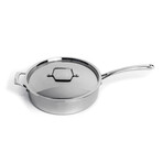 BergHOFF Professional Tri-Ply 18/10 Stainless Steel 11" Sauté Pan with SS Lid, 4.6qt.