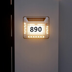 Solar LED Address Sign // Waterproof House Number Plaque // White