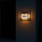 Solar LED Address Sign // Waterproof House Number Plaque // White