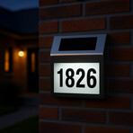 Solar LED Address Sign // Stainless Steel House Number Light // White LEDs