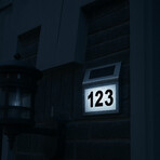 Solar LED Address Sign // Stainless Steel House Number Light // White LEDs