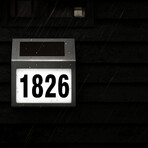 Solar LED Address Sign // Stainless Steel House Number Light // White LEDs