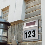 Solar LED Address Sign // Stainless Steel House Number Light // White LEDs