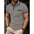Tipped Short Sleeve Polo Shirt // Dark Gray (M)