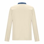 Blue Collar & Pocket Long Sleeve Shirt // Beige (2XL)