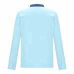 Blue Collar & Pocket Long Sleeve Shirt // Sky Blue (M)