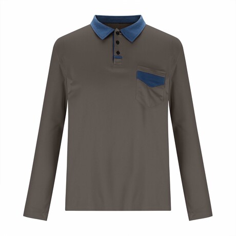 Blue Collar & Pocket Long Sleeve Shirt // Gray (XS)
