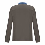 Blue Collar & Pocket Long Sleeve Shirt // Gray (L)