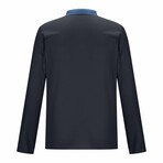 Blue Collar & Pocket Long Sleeve Shirt // Navy (2XL)