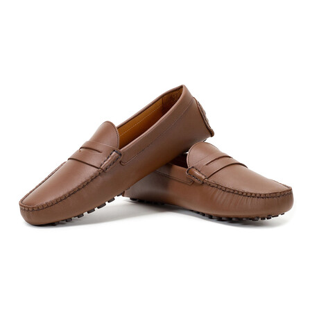 Alfred Penny Driving Loafer // Medium Brown (8)
