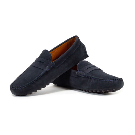 Alfred Penny Driving Loafer // Navy Blue (8)