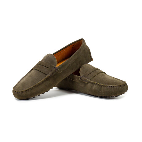 Alfred Penny Driving Loafer // Olive Green (8)