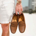 Alfred Penny Driving Loafer // Medium Brown (8)
