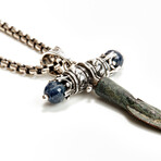 Ancient Greek Arrowhead // Silver and Sapphire Pendant