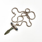 Ancient Greek Arrowhead // Silver and Sapphire Pendant