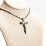 Ancient Greek Arrowhead // Silver and Sapphire Pendant