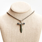 Ancient Greek Arrowhead // Silver and Sapphire Pendant