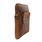 Tech Leather Laptop Sleeve // Sadle Brown