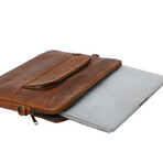Tech Leather Laptop Sleeve // Sadle Brown