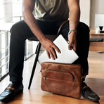 Tech Leather Laptop Sleeve // Sadle Brown