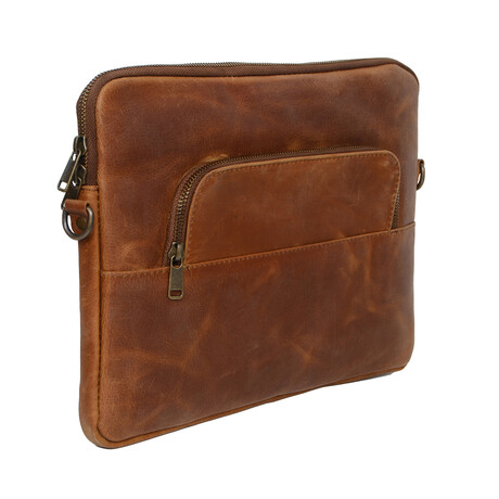 Tech Leather Laptop Sleeve // Sadle Brown // 13"