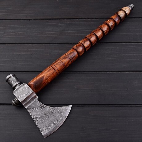 Damascus Smoking Pipe Tomahawk