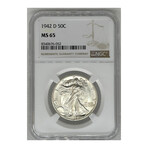 1942 D - DENVER - WALKING LIBERTY HALF DOLLAR NGC MS 65