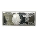1998 $ 100 "SILVER DOLLAR BILL" 4 OUNCES SOLID BAR PROOF