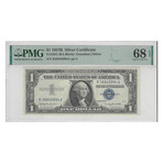 1957 B $ 1 Silver Certificate HIGH GRADE PMG 68 # 994