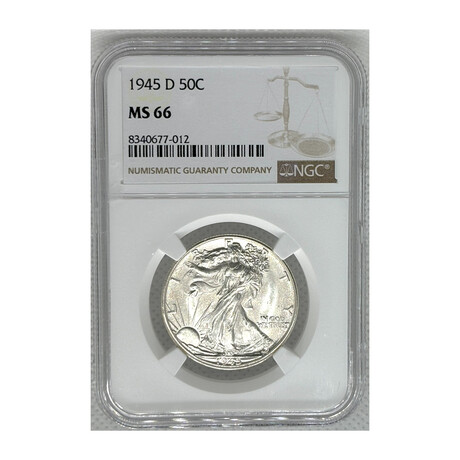 1945 D - DENVER - WALKING LIBERTY HALF DOLLAR NGC MS 66