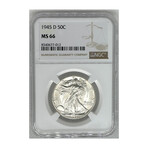 1945 D - DENVER - WALKING LIBERTY HALF DOLLAR NGC MS 66