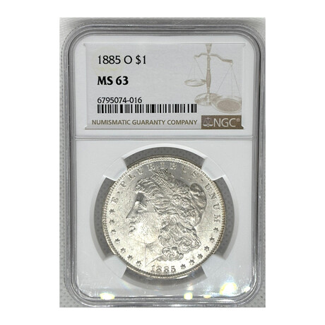 1885 -O - NEW ORLEANS MORGAN DOLLAR MINT STATE 63