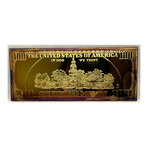 1999 $ 100 24K PLATED "SILVER DOLLAR BILL" 4 OUNCES SOLID BAR PROOF